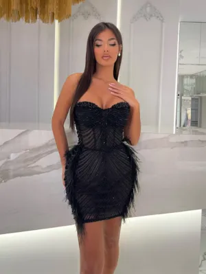 Strapless Sleeveless Exquisite Mini Bodycon Dress HT10690