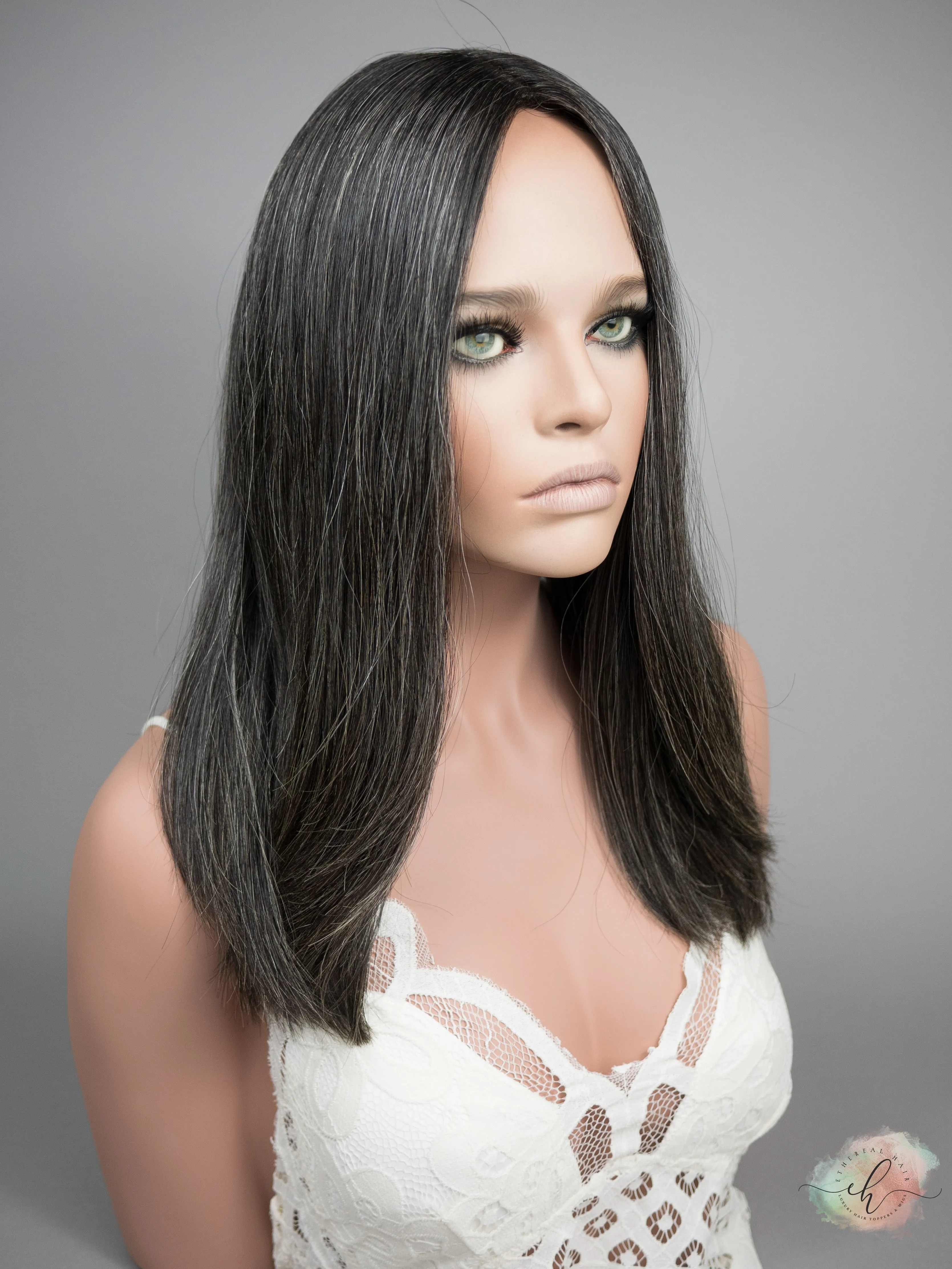 SUMMER SALE “ELENA" Exquisite Wig: Silk Top, Sz. M, 18-19"