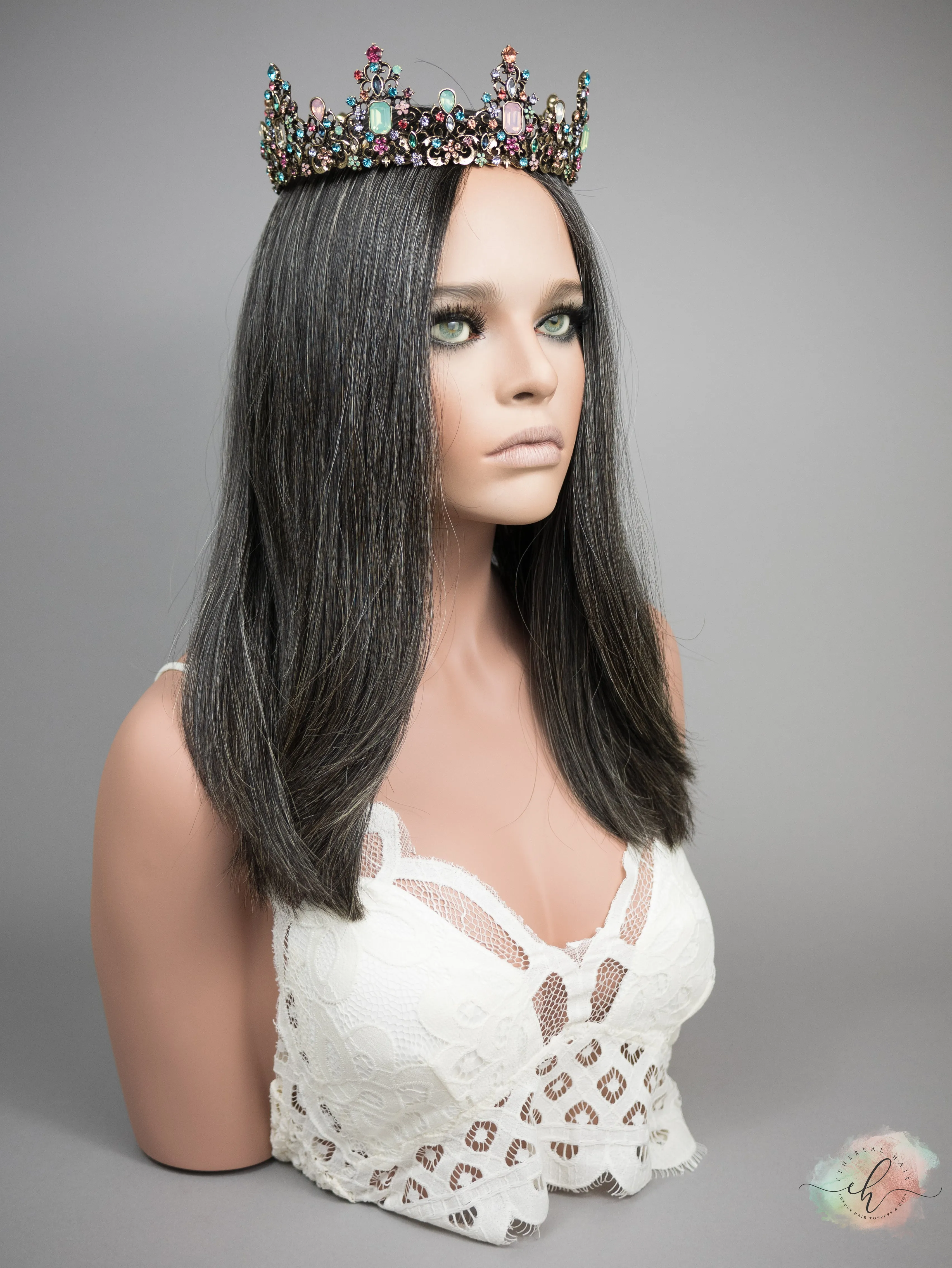 SUMMER SALE “ELENA" Exquisite Wig: Silk Top, Sz. M, 18-19"