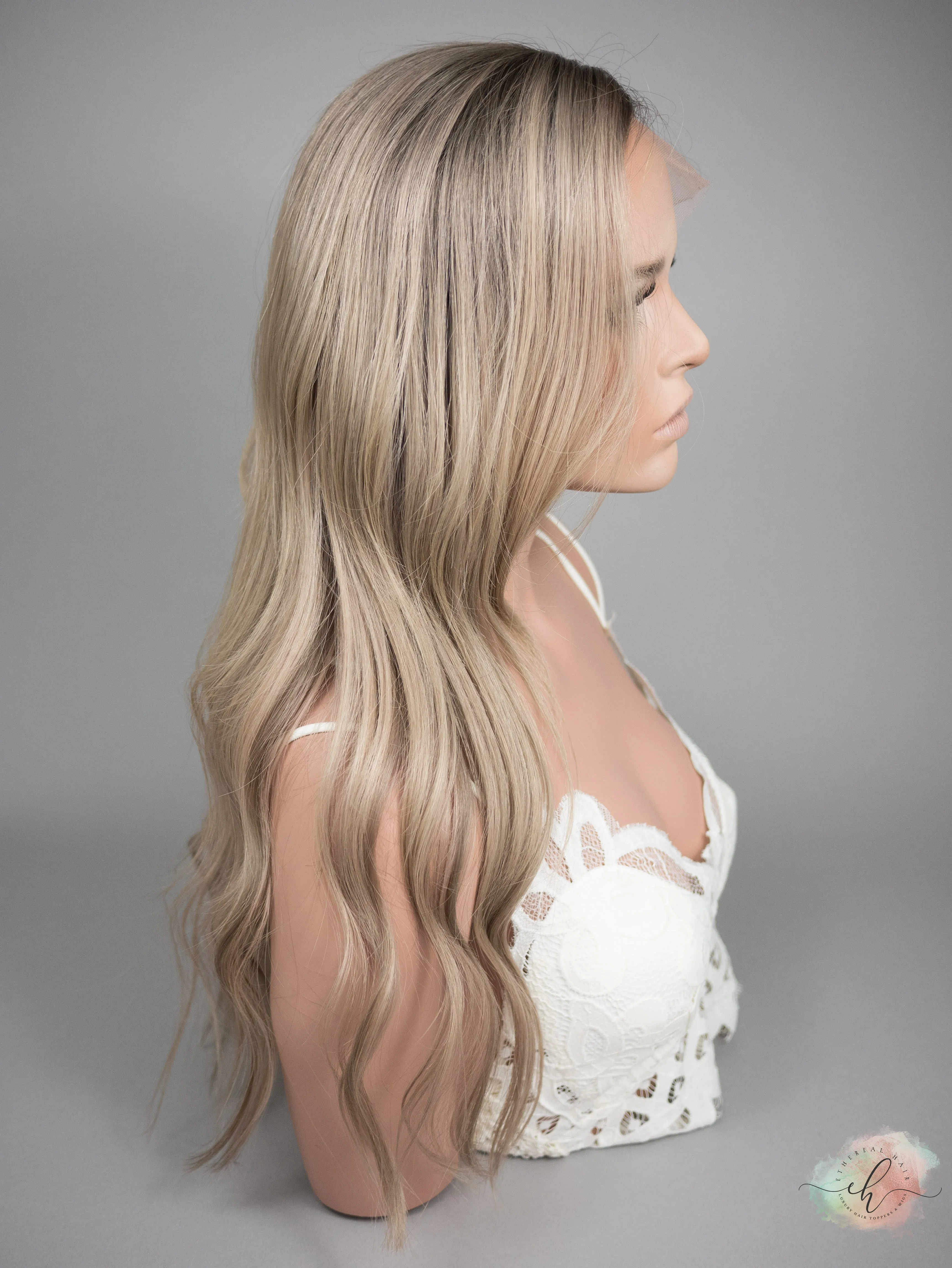 SUMMER SALE “SANDY BUM" Exquisite Wig: Lace Top, Sz. S, 24"