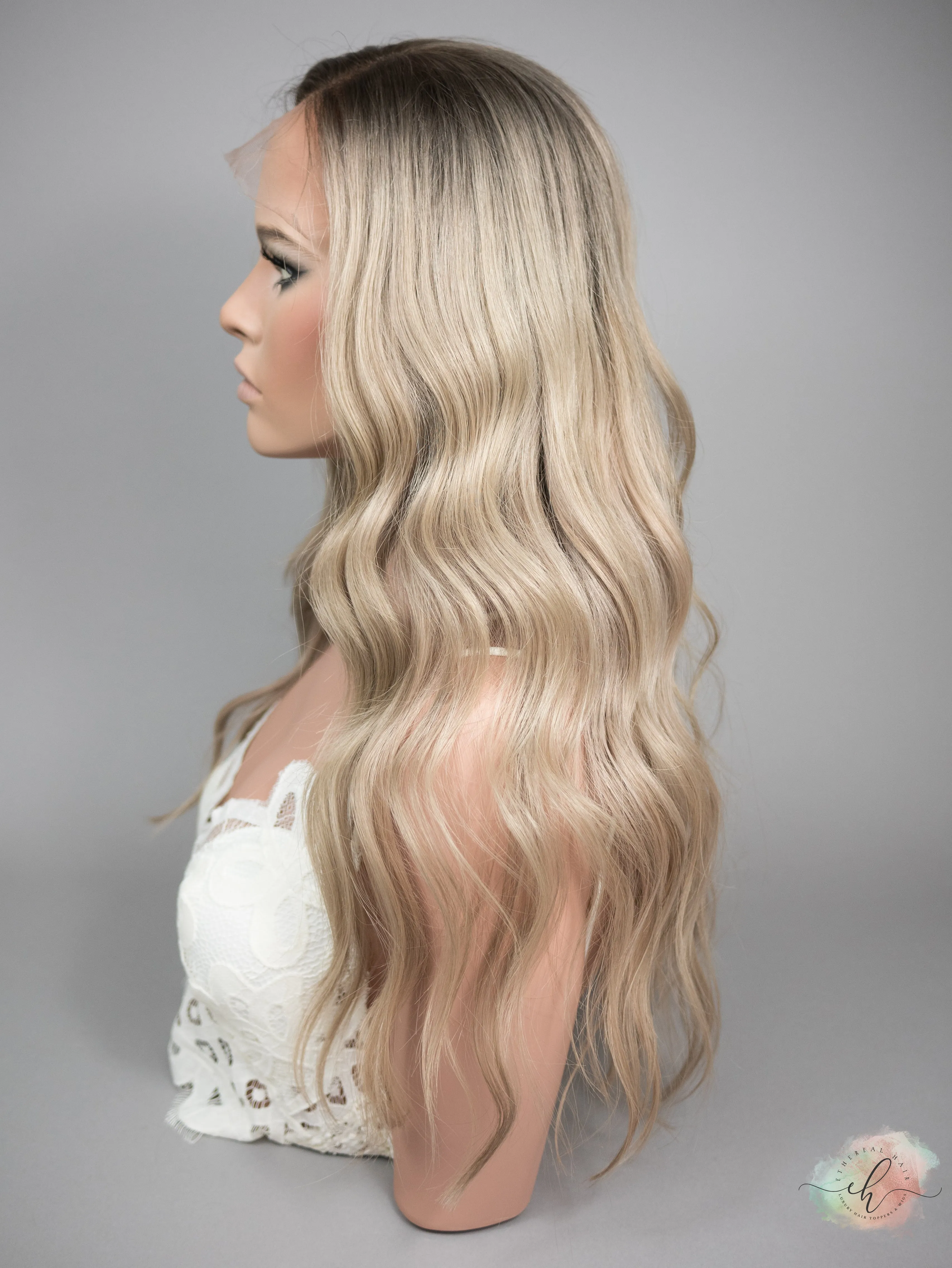 SUMMER SALE “SANDY BUM" Exquisite Wig: Lace Top, Sz. S, 24"