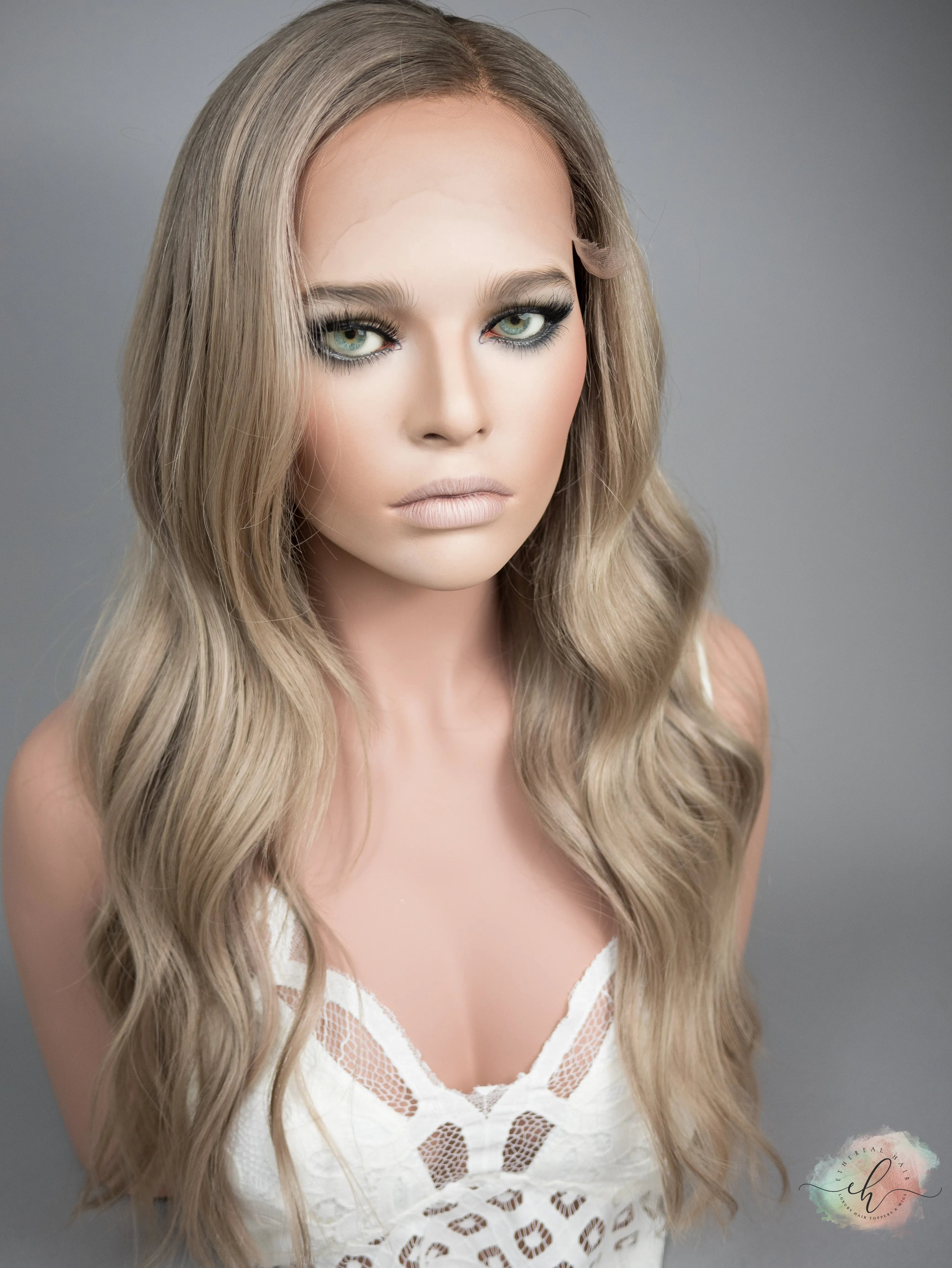 SUMMER SALE “SANDY BUM" Exquisite Wig: Lace Top, Sz. S, 24"