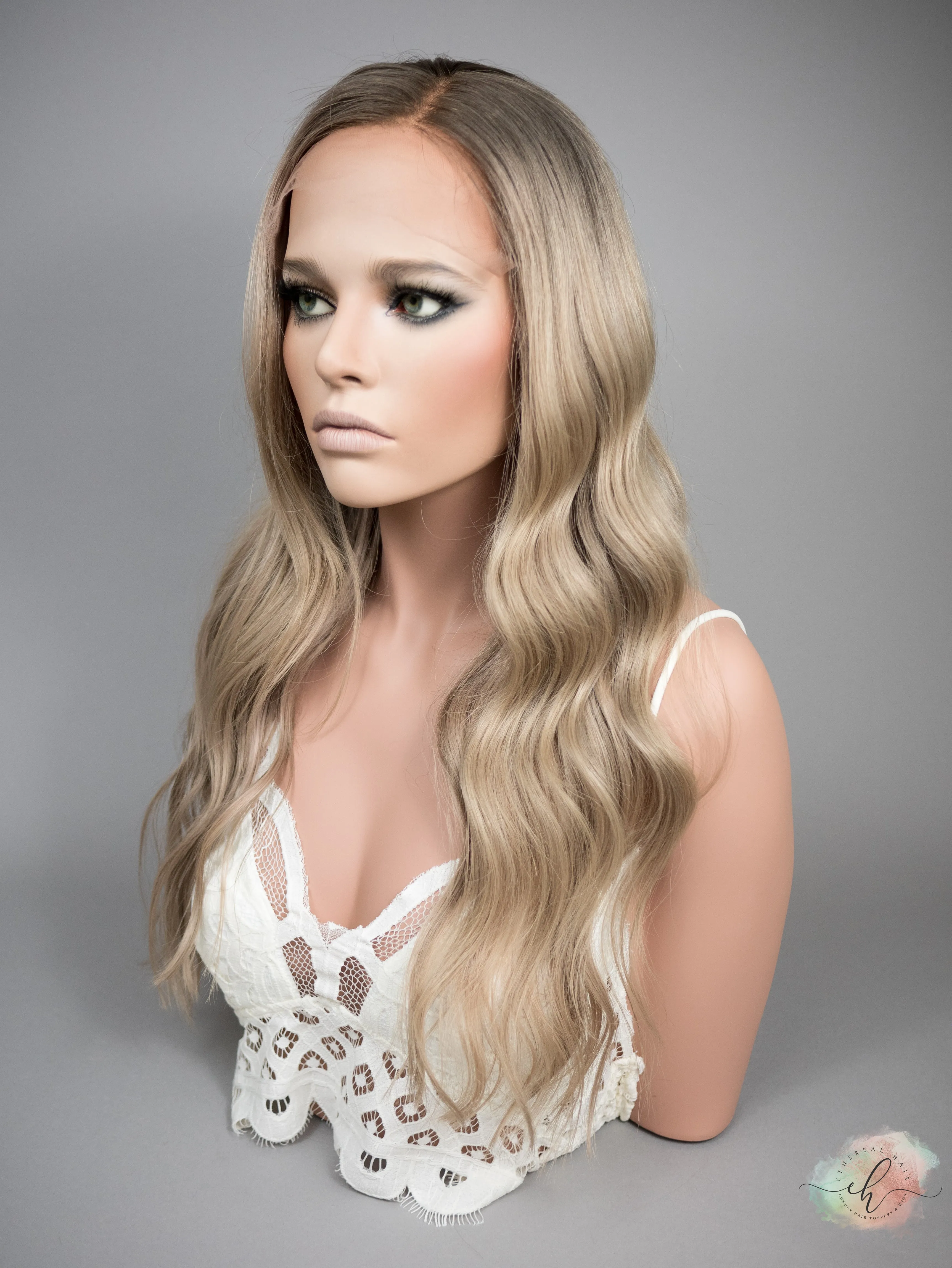 SUMMER SALE “SANDY BUM" Exquisite Wig: Lace Top, Sz. S, 24"
