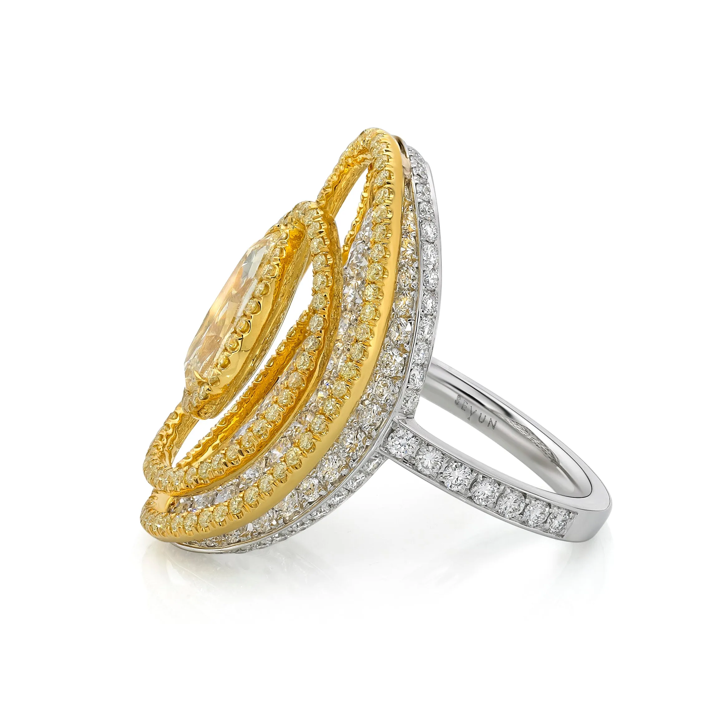 Swirling Yellow Diamond Ring