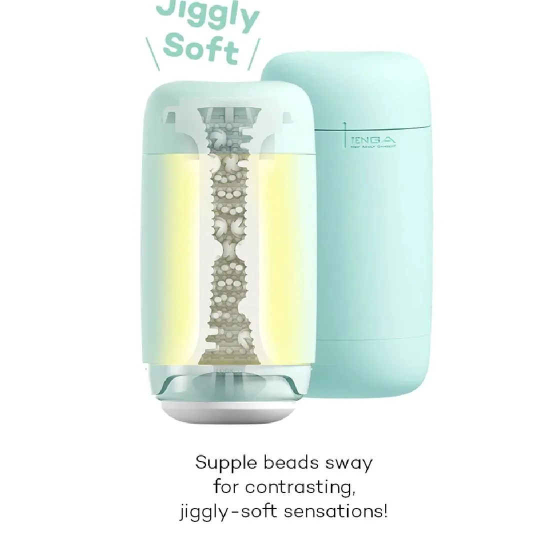 Tenga Puffy Discreet Ultra Soft Beaded Masturbator - Mint Green