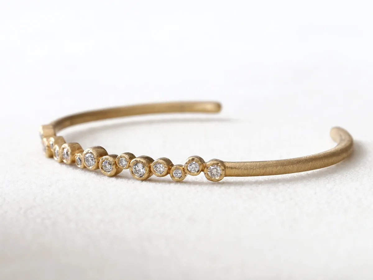 Textured 15-bezel cuff bracelet