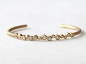 Textured 15-bezel cuff bracelet