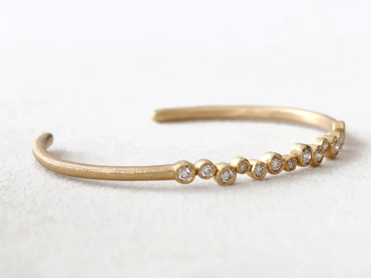 Textured 15-bezel cuff bracelet