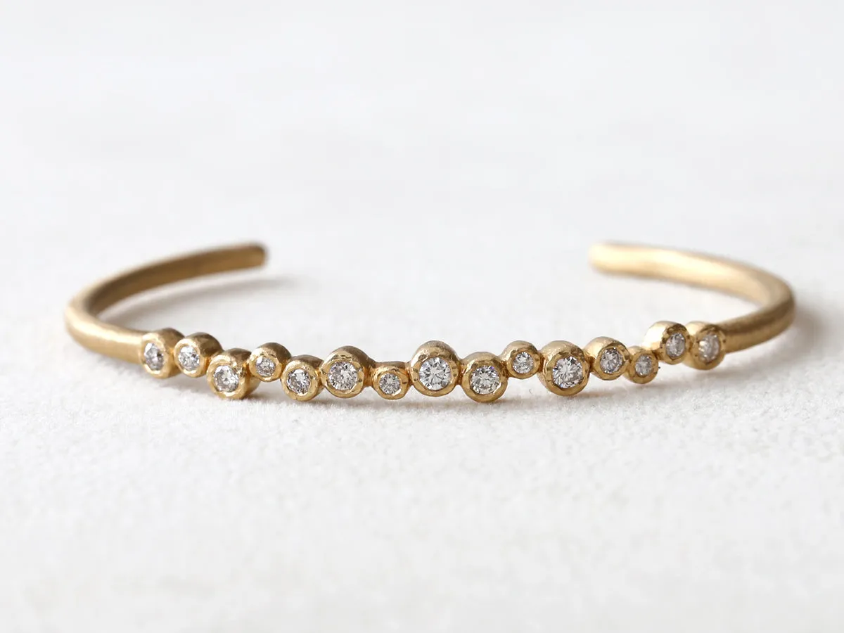 Textured 15-bezel cuff bracelet