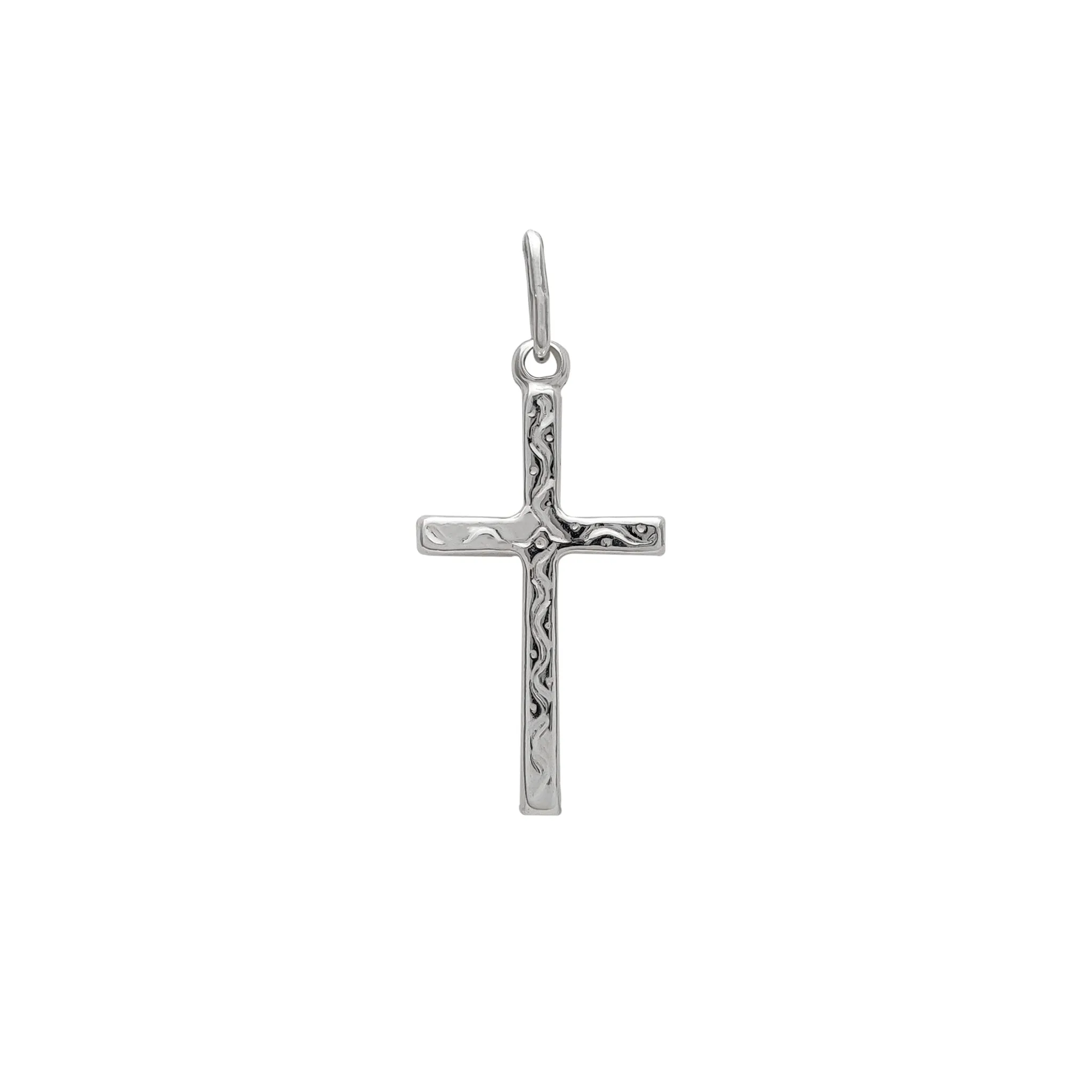 Textured Cross Pendant (Silver)