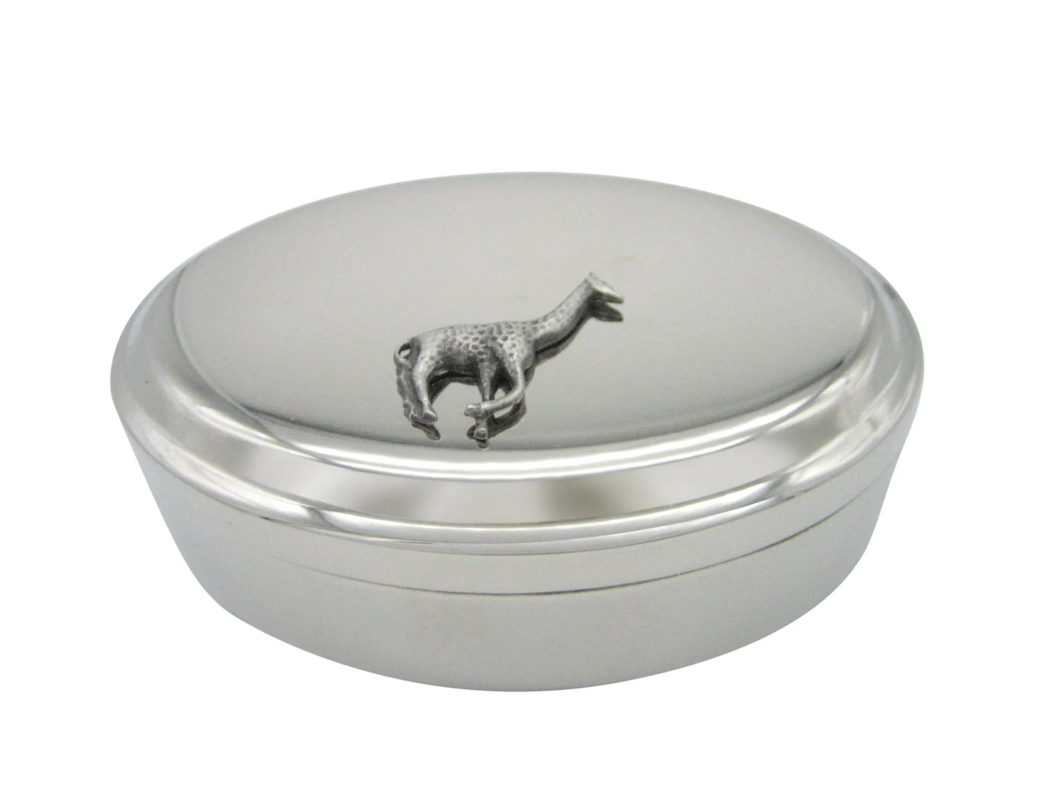 Textured Giraffe Pendant Oval Trinket Jewelry Box