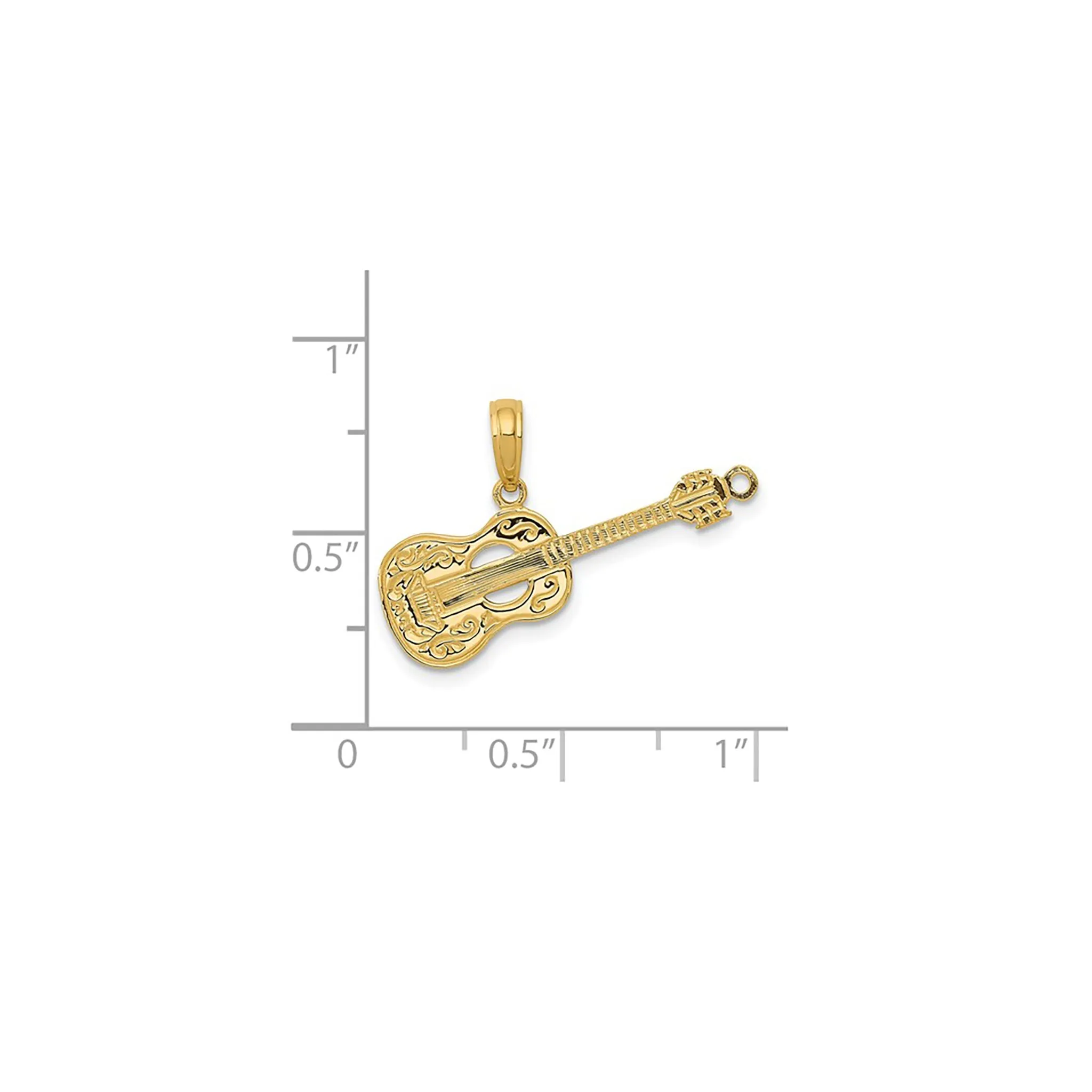 Textured Guitar Pendant (14K)