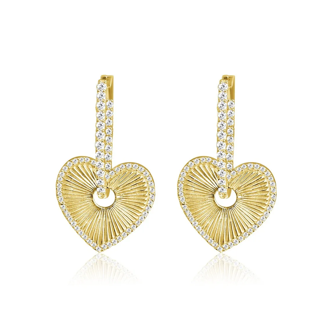 Textured Heart in Hoop Earrings