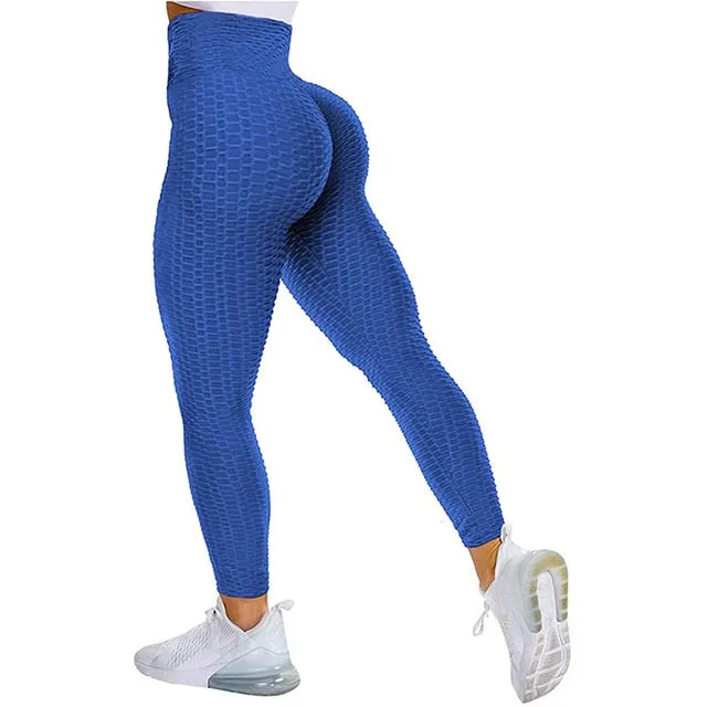 Textured High Rise Leggings - Red No Pockets