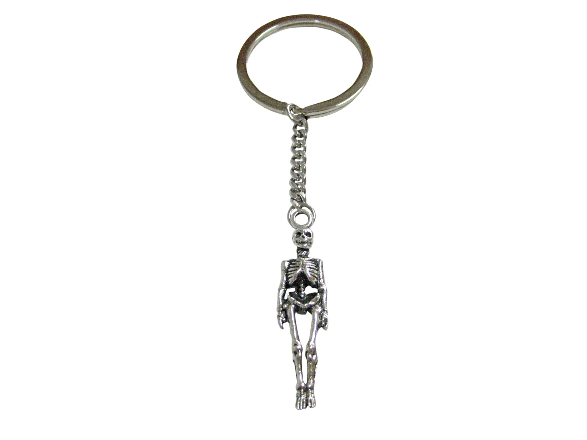 Textured Human Skeleton Pendant Keychain