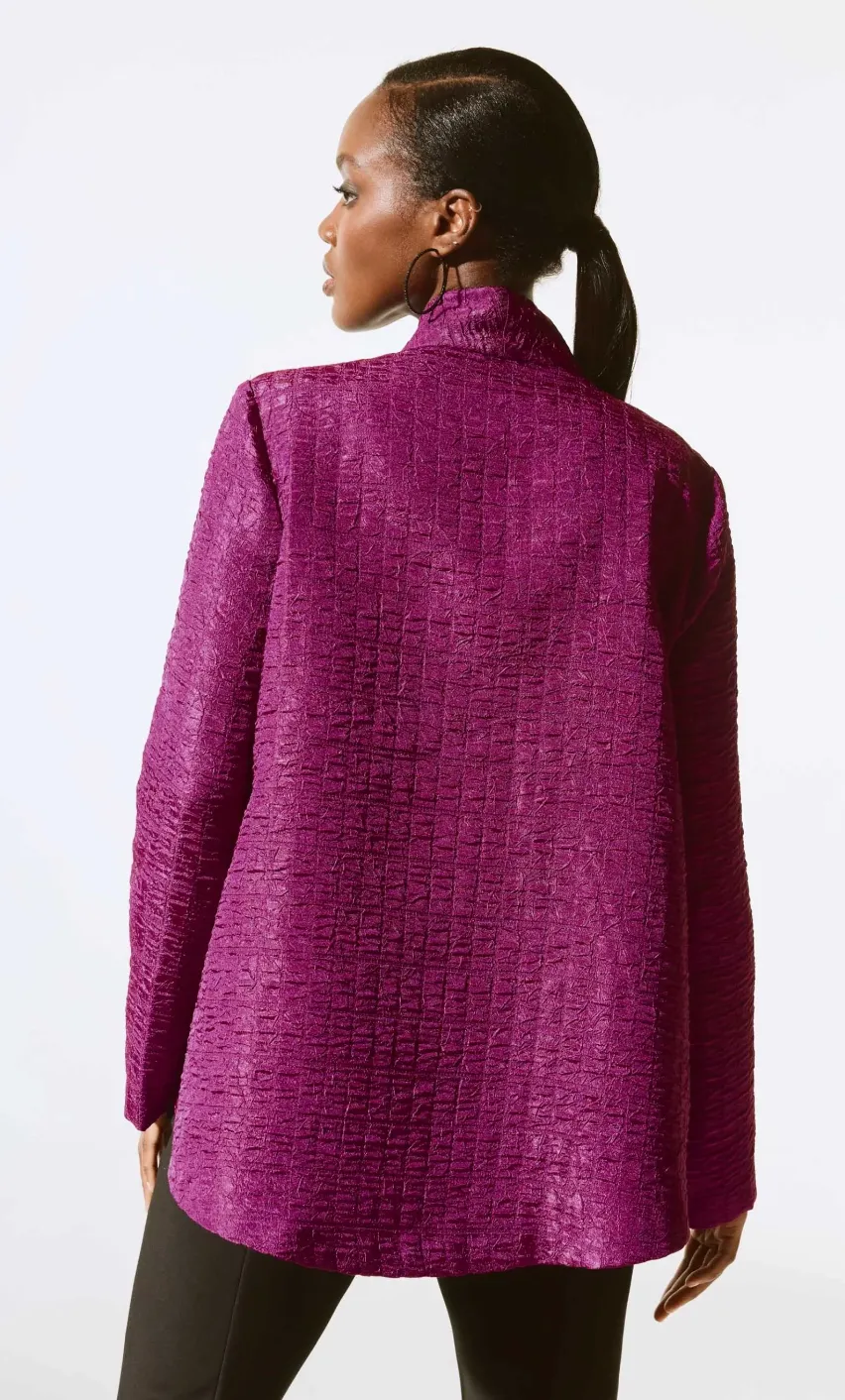 Textured Jacquard Trapeze Jacket
