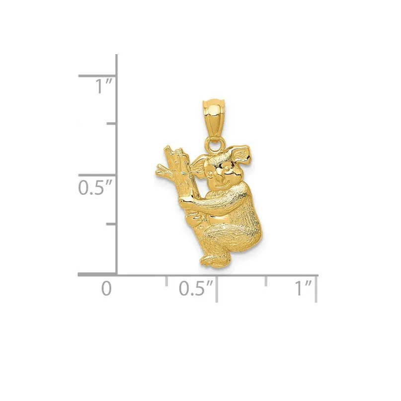 Textured Koala Pendant (14K)