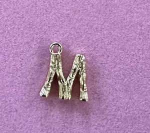 Textured Letter Charm