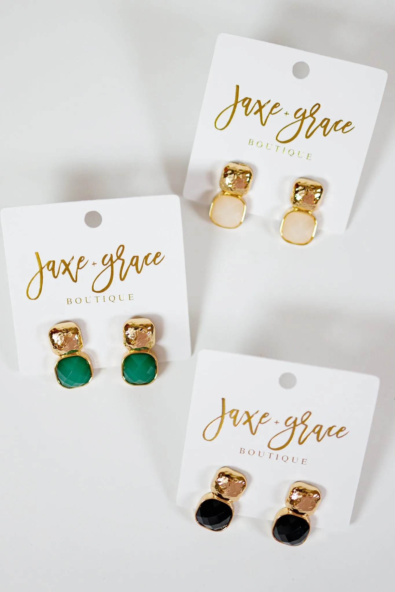 Textured Metal & Cushion Earrings