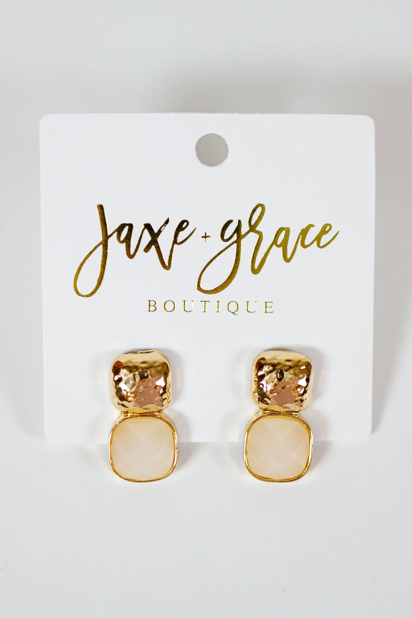Textured Metal & Cushion Earrings