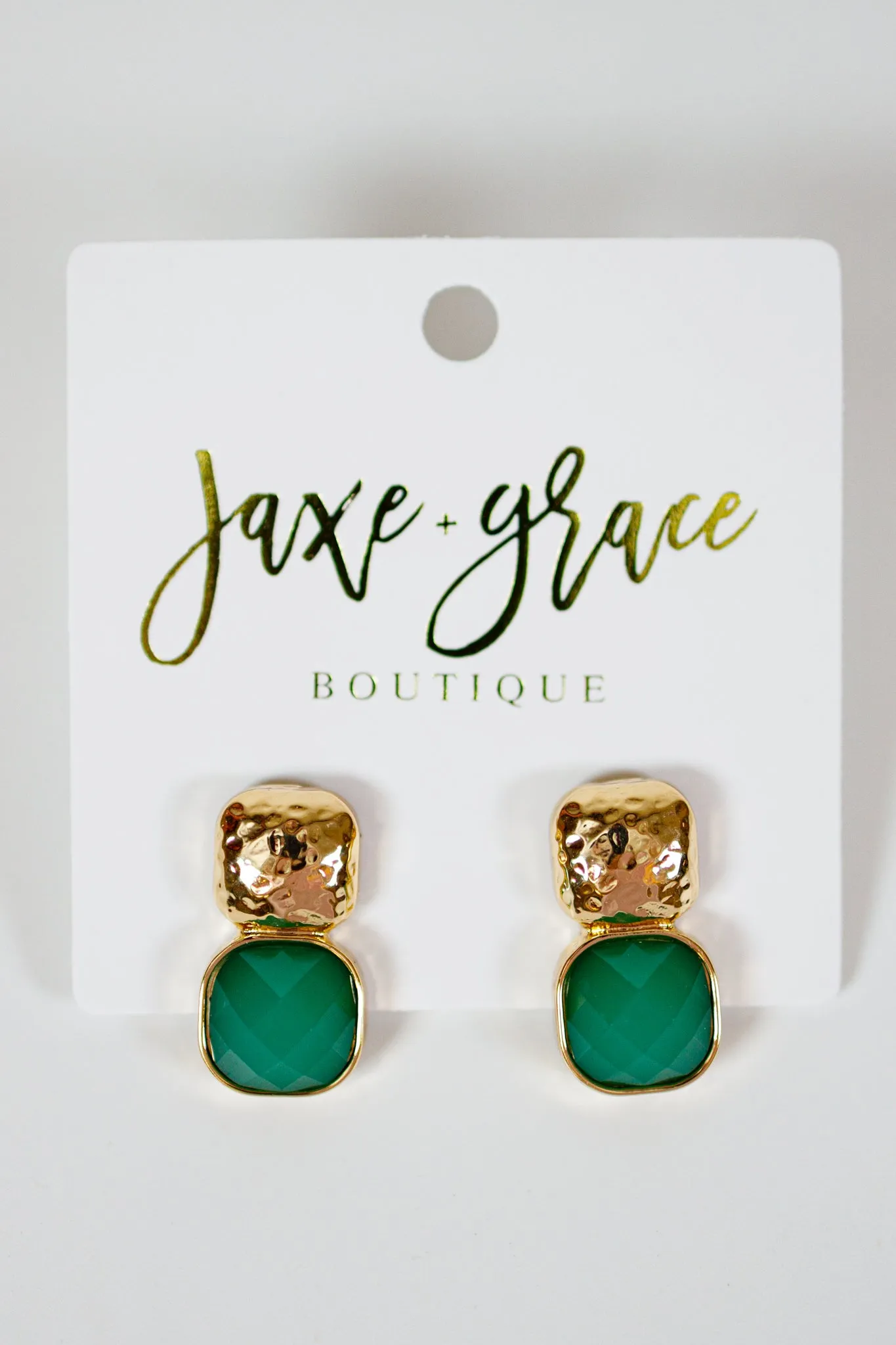 Textured Metal & Cushion Earrings
