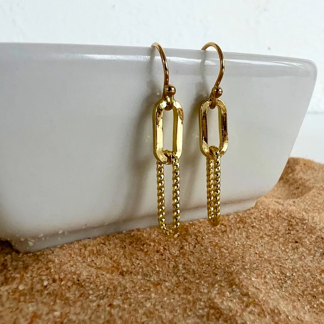 Textured Paper Clip Earrings