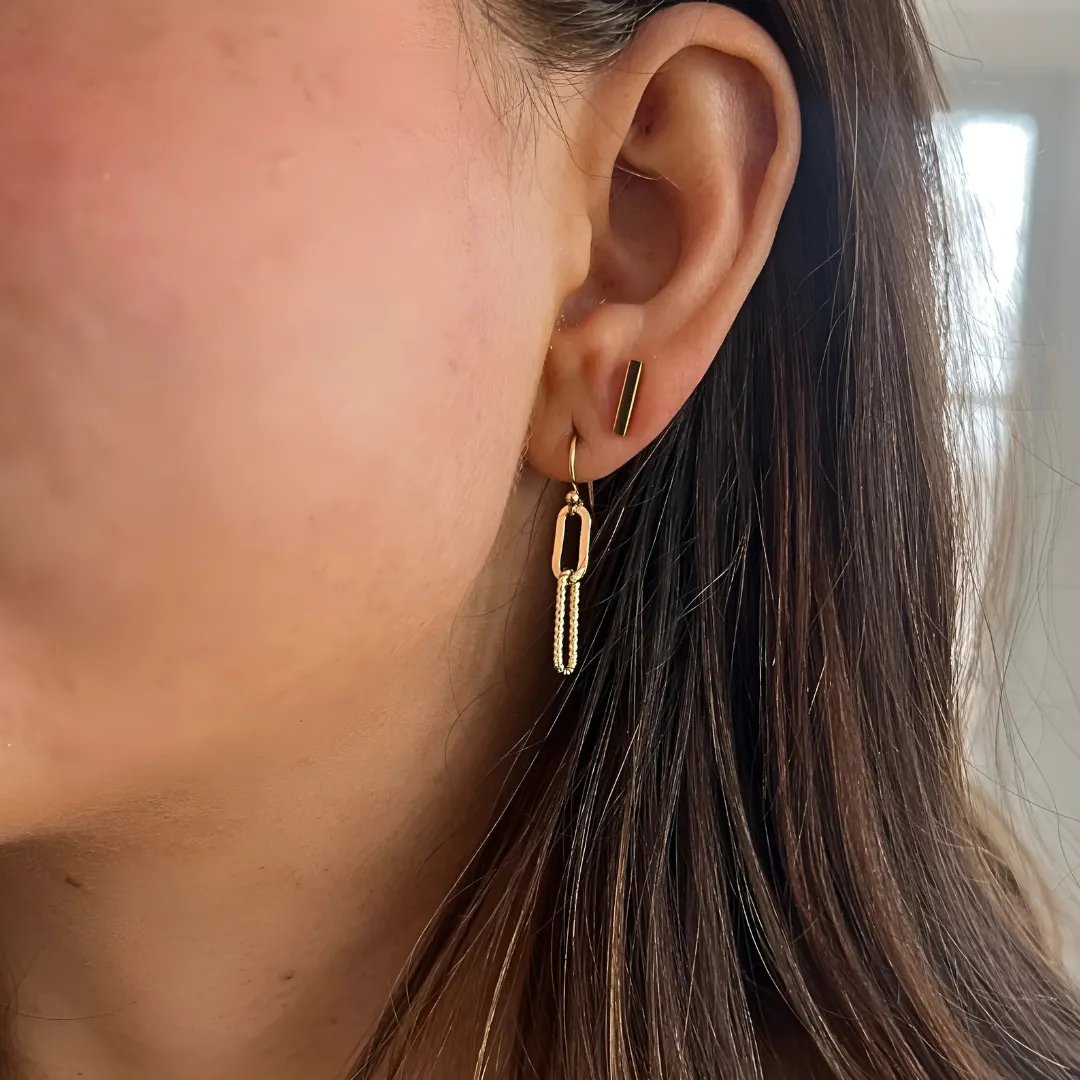 Textured Paper Clip Earrings
