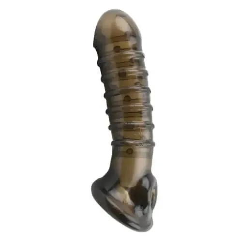 Textured Penis Sleeve With Ball Loop - 25% Girth Increase And Ribbed Design