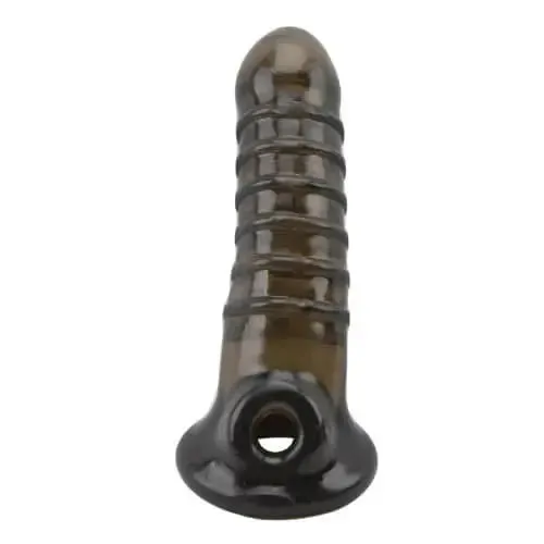 Textured Penis Sleeve With Ball Loop - 25% Girth Increase And Ribbed Design