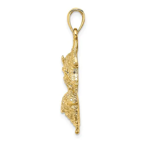Textured Pisces Zodiac Pendant (14K)