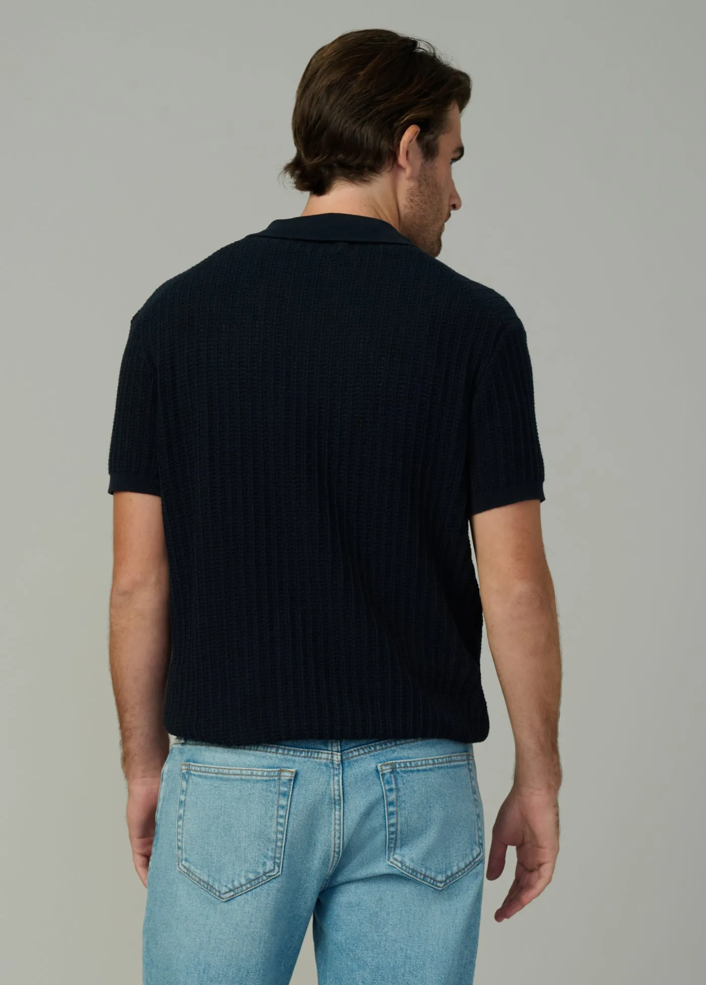 TEXTURED SWEATER POLO