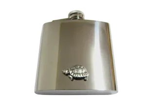 Textured Turtle Tortoise Pendant 6 Oz. Stainless Steel Flask