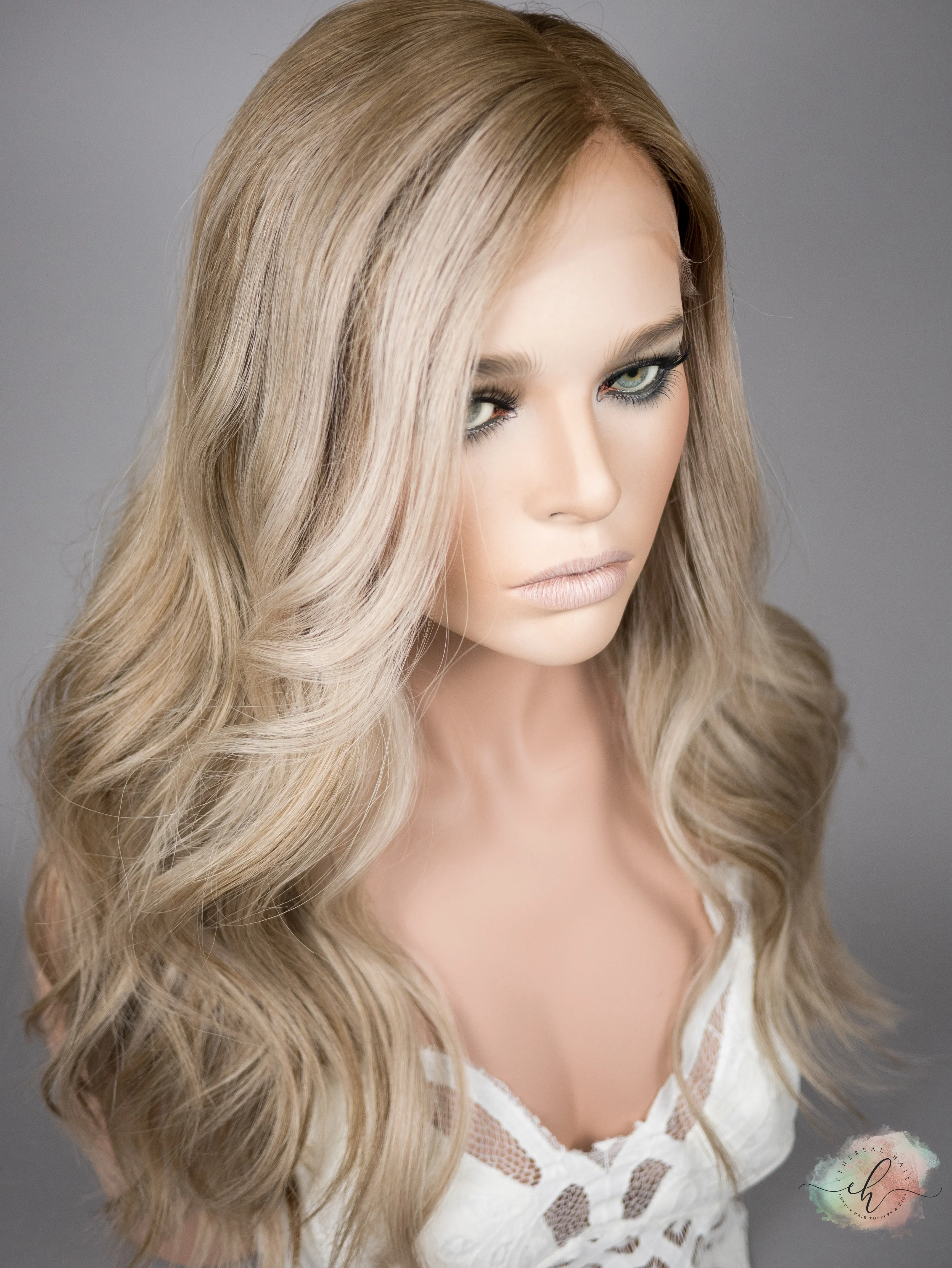 “THE BEES KNEES" Exquisite Wig: Lace Top, Sz. M, 22-23"