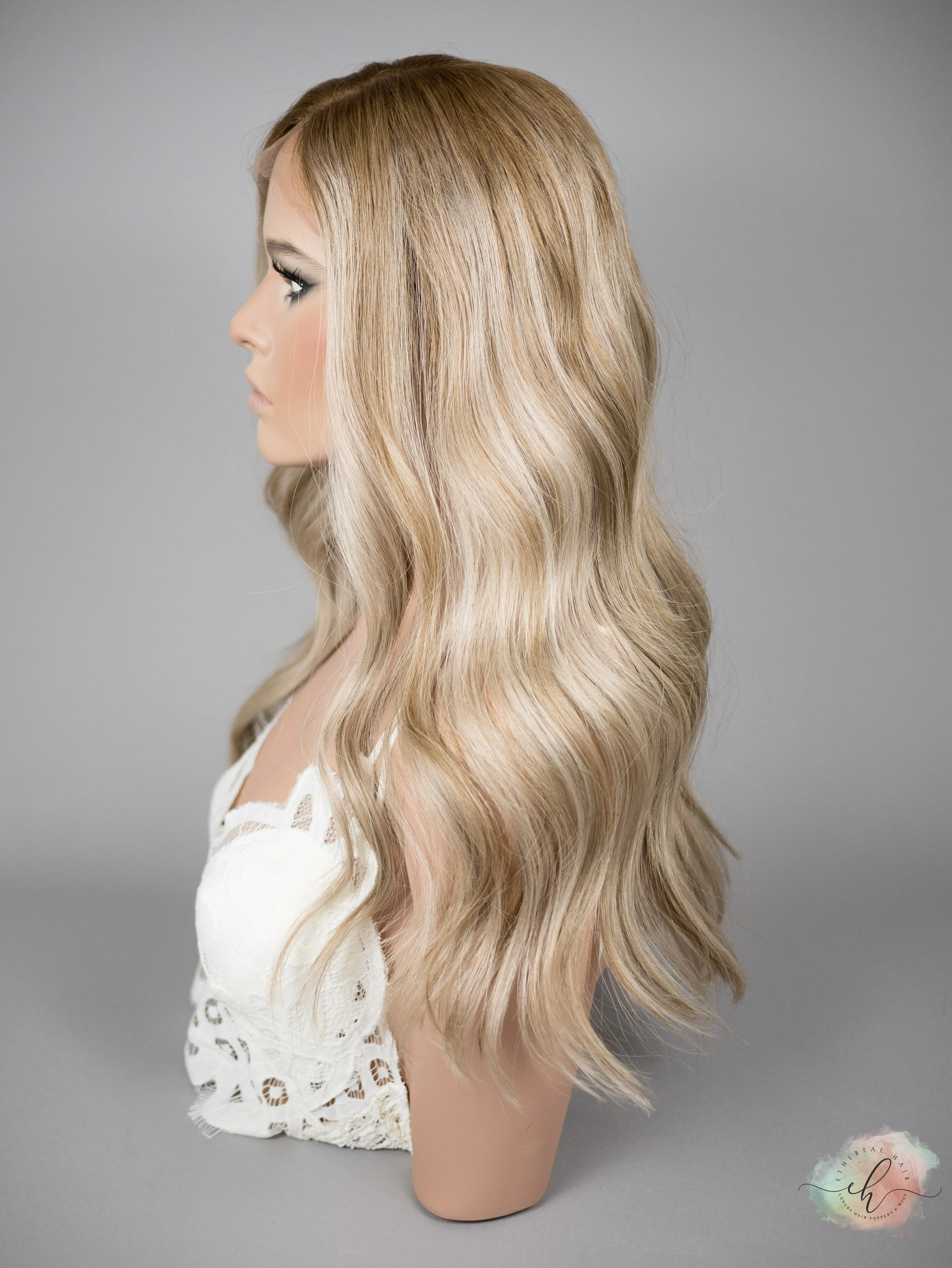 “THE BEES KNEES" Exquisite Wig: Lace Top, Sz. M, 22-23"