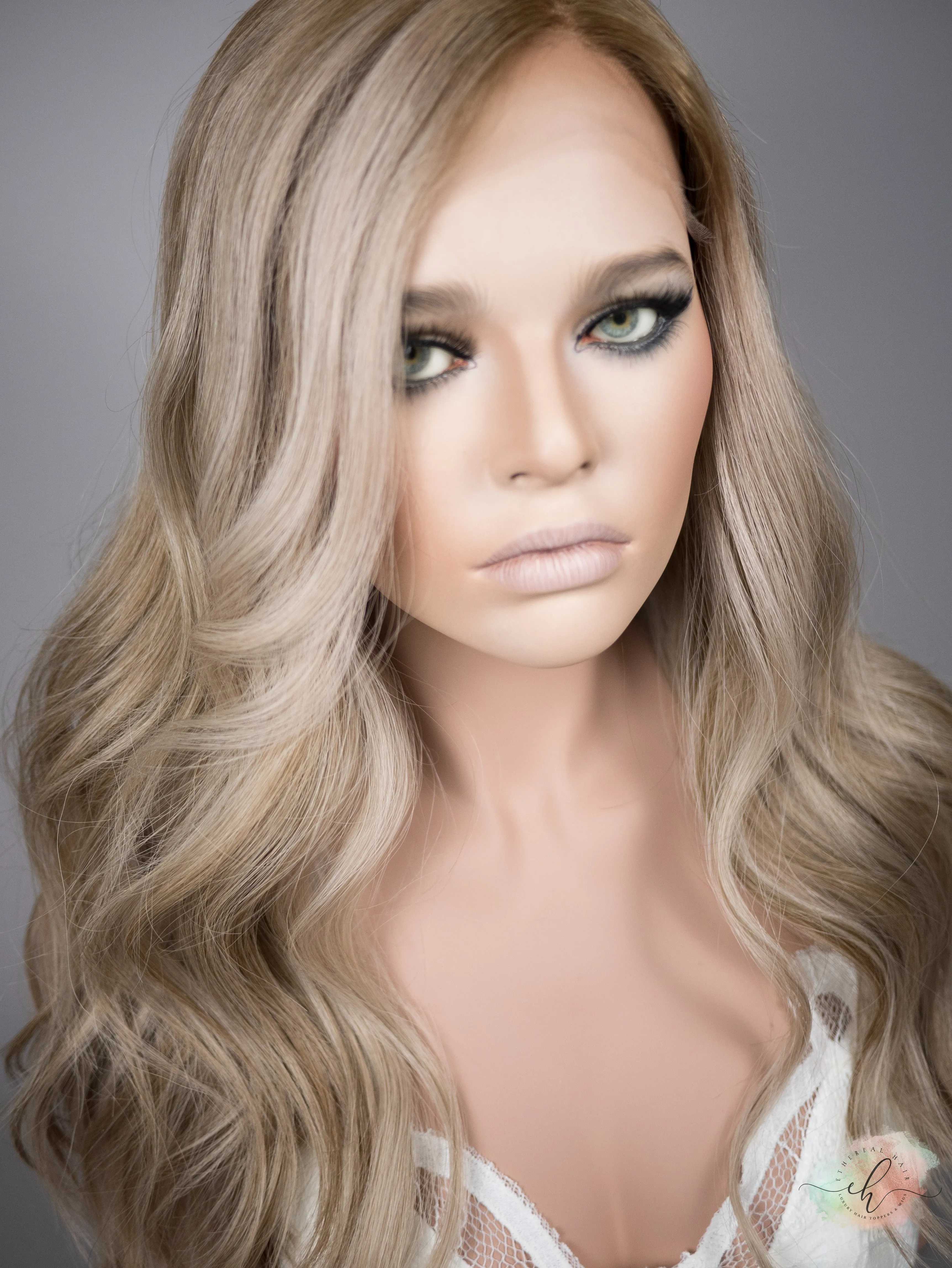 “THE BEES KNEES" Exquisite Wig: Lace Top, Sz. M, 22-23"