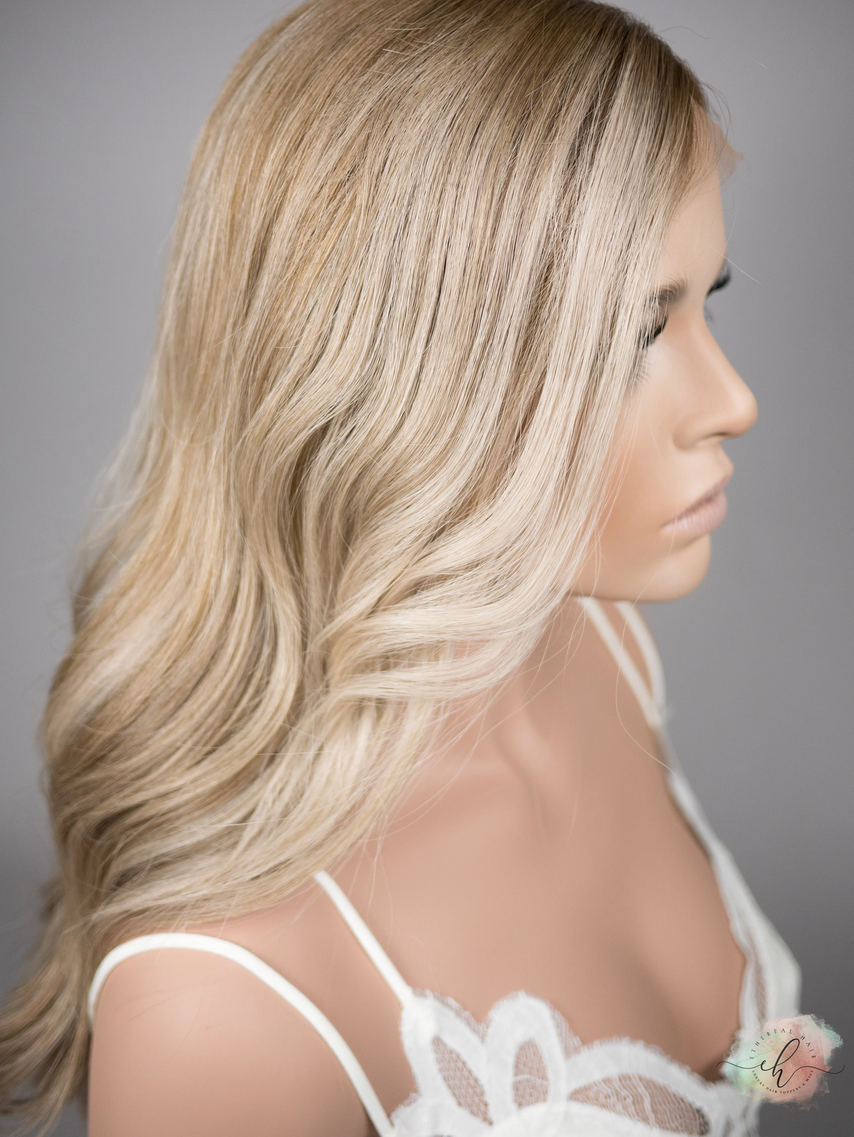 “THE BEES KNEES" Exquisite Wig: Lace Top, Sz. M, 22-23"