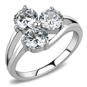 Three Exquisite Symmetrical Dazzling Crystals on Comfort Fit Band - Newest - April Birthstone