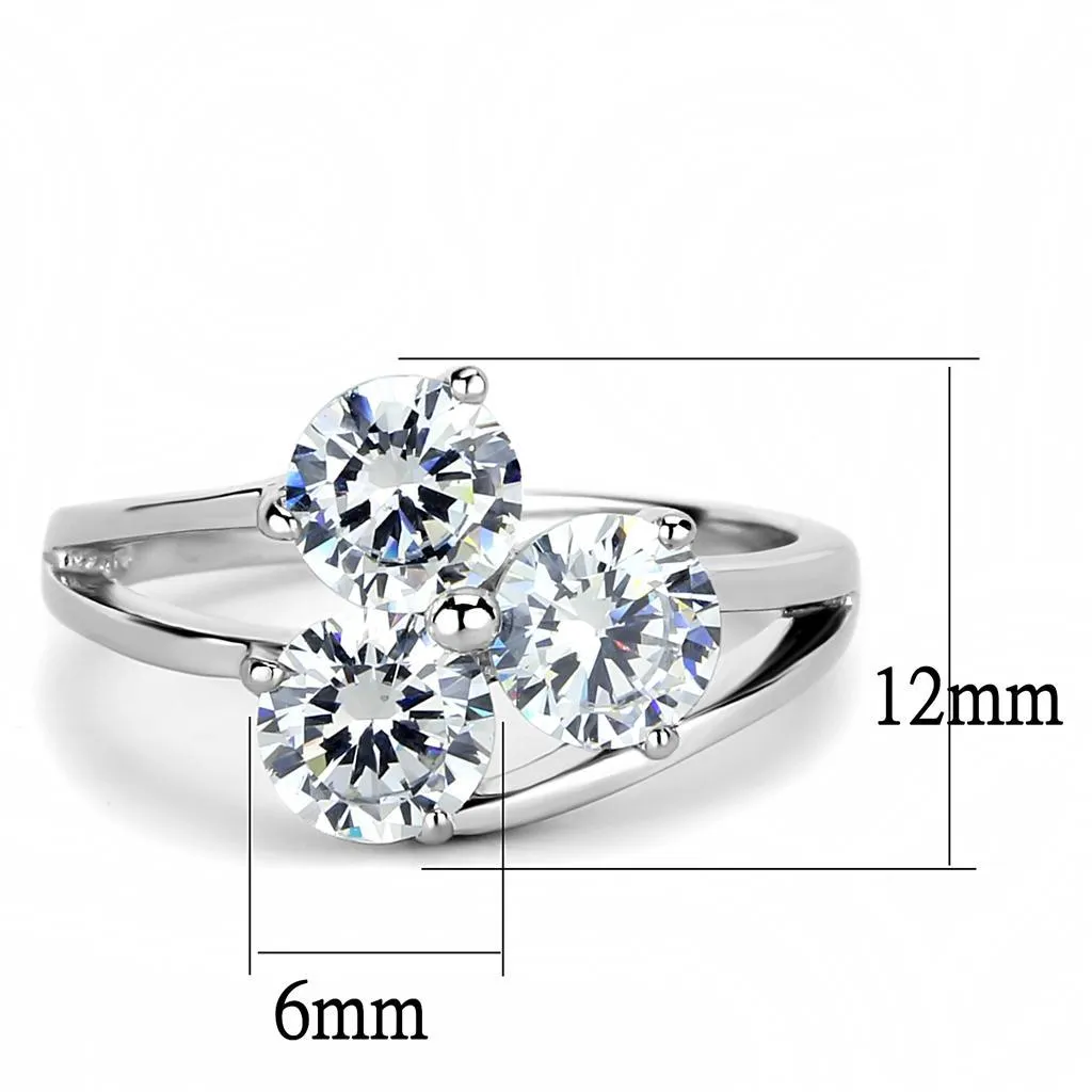 Three Exquisite Symmetrical Dazzling Crystals on Comfort Fit Band - Newest - April Birthstone