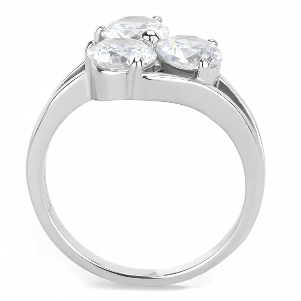 Three Exquisite Symmetrical Dazzling Crystals on Comfort Fit Band - Newest - April Birthstone