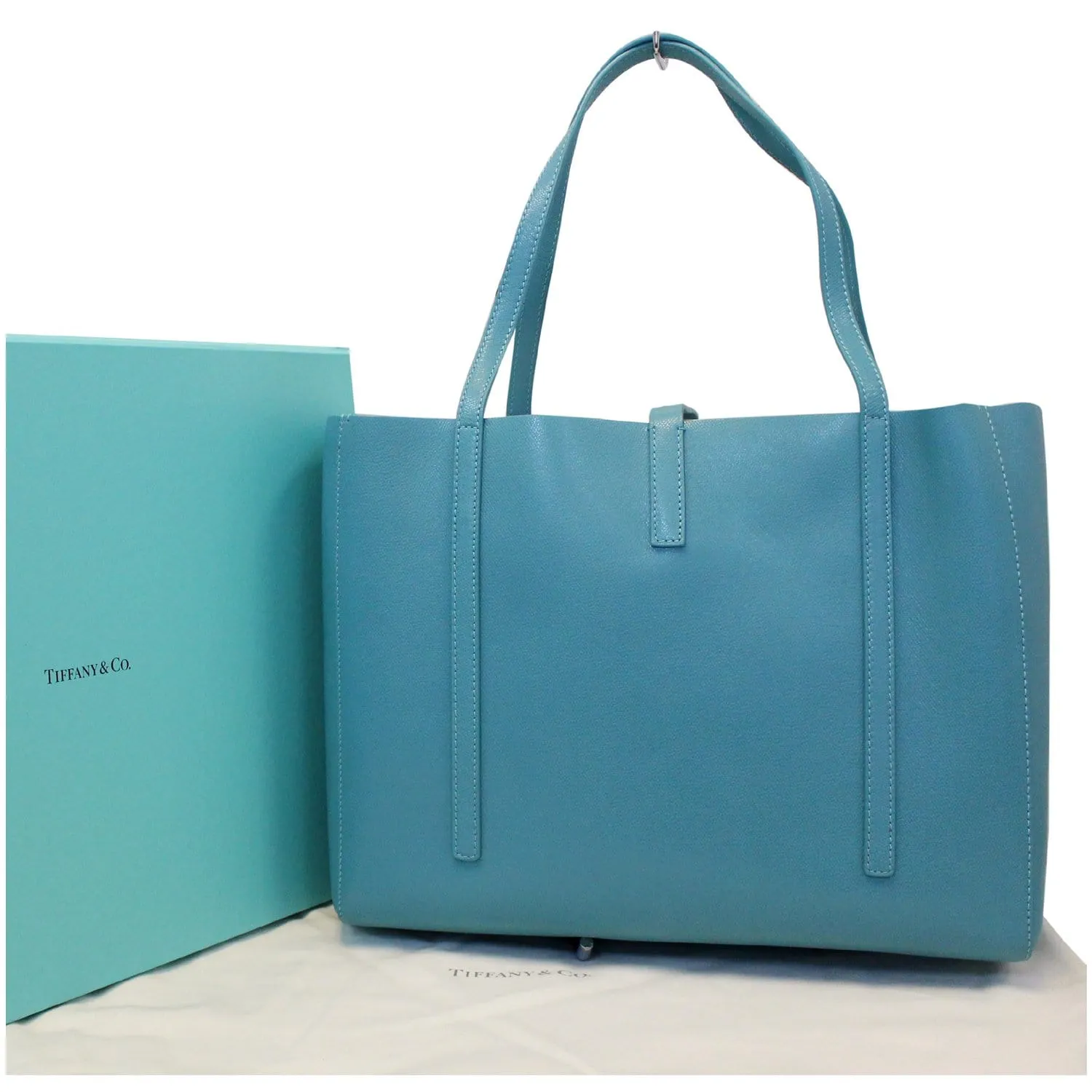 Tiffany & Co. Large Textured Leather East West Tote Bag