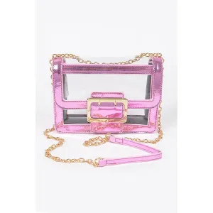 Totally Transparent Cross Body Bag in Pink