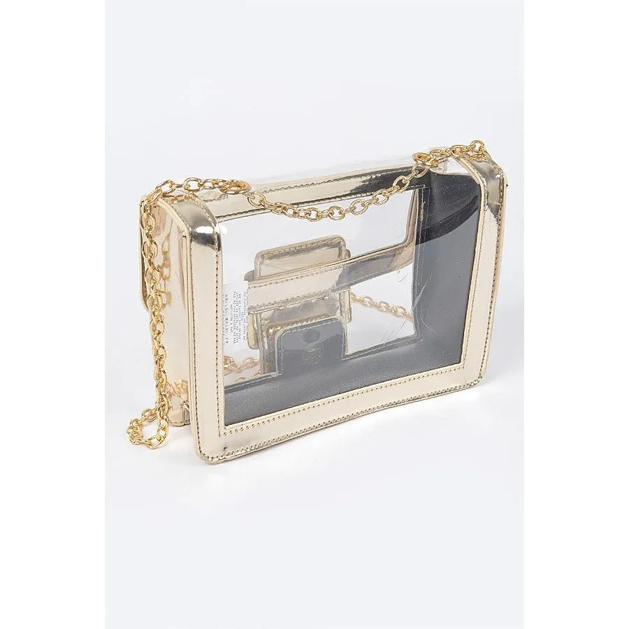 Totally Transparent Cross Body Bag in Silver