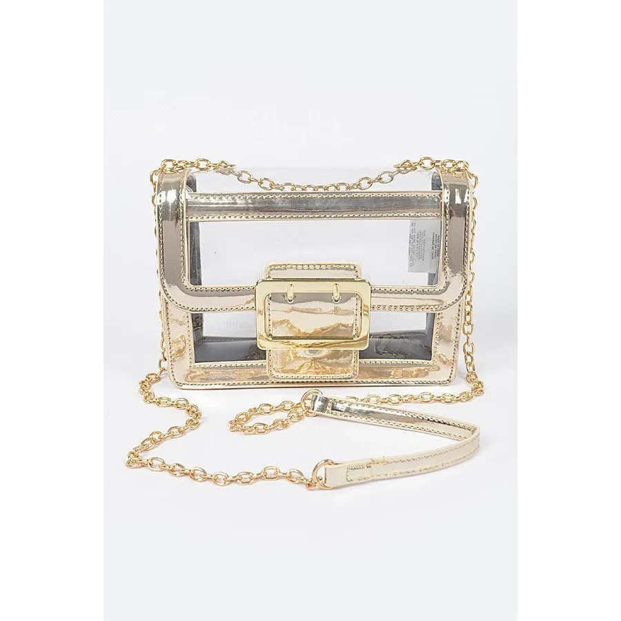 Totally Transparent Cross Body Bag in Silver