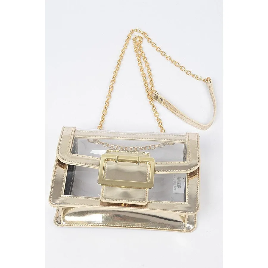 Totally Transparent Cross Body Bag in Silver