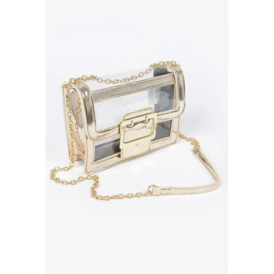 Totally Transparent Cross Body Bag in Silver