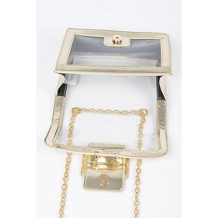 Totally Transparent Cross Body Bag in Silver