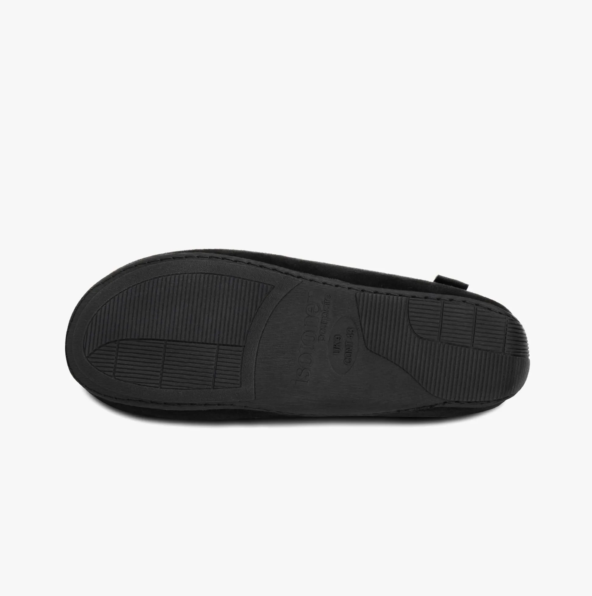 Totes Isotoner SQUARE PATTERNED SMART MOCCASIN Mens Moccasin Slippers Black