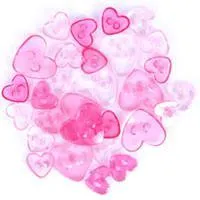 Trimits Mini CraftTransparent Heart Buttons - Pink Shades