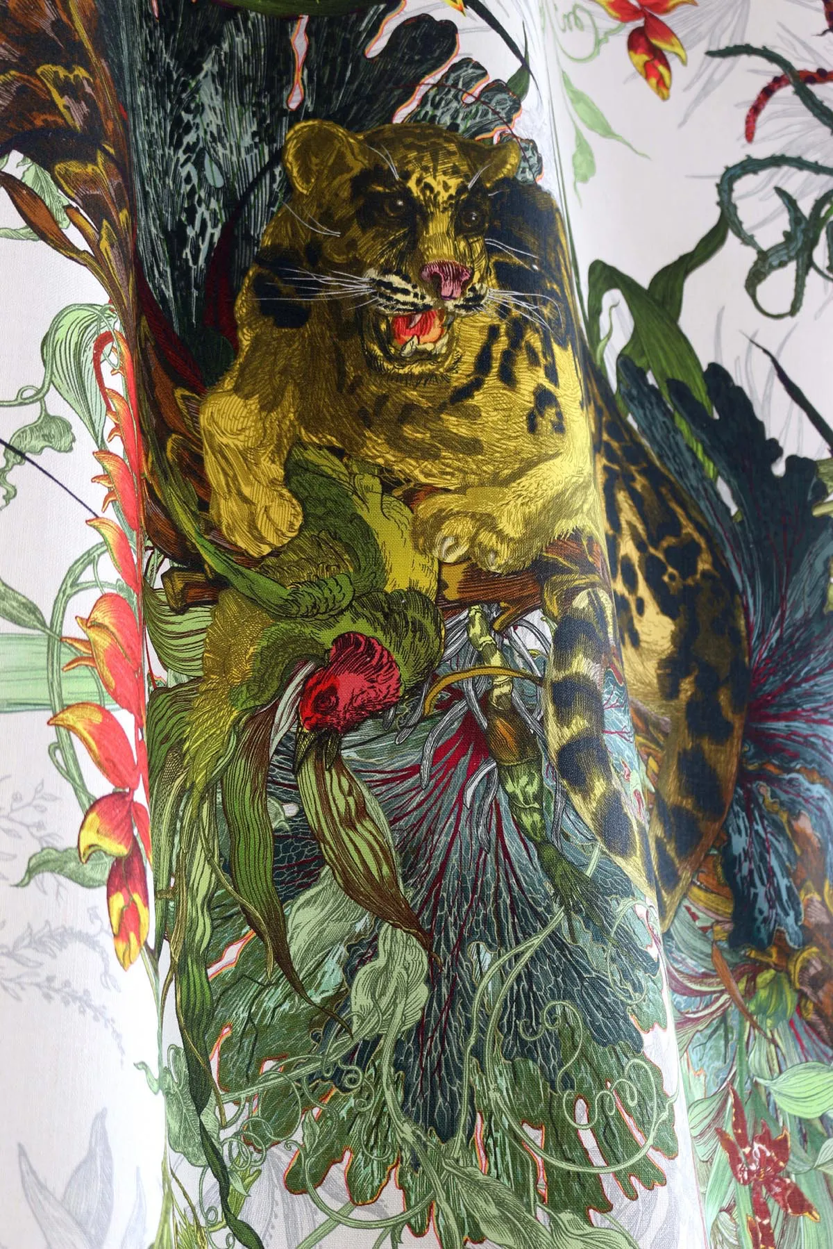 tropical clouded leopard fabric