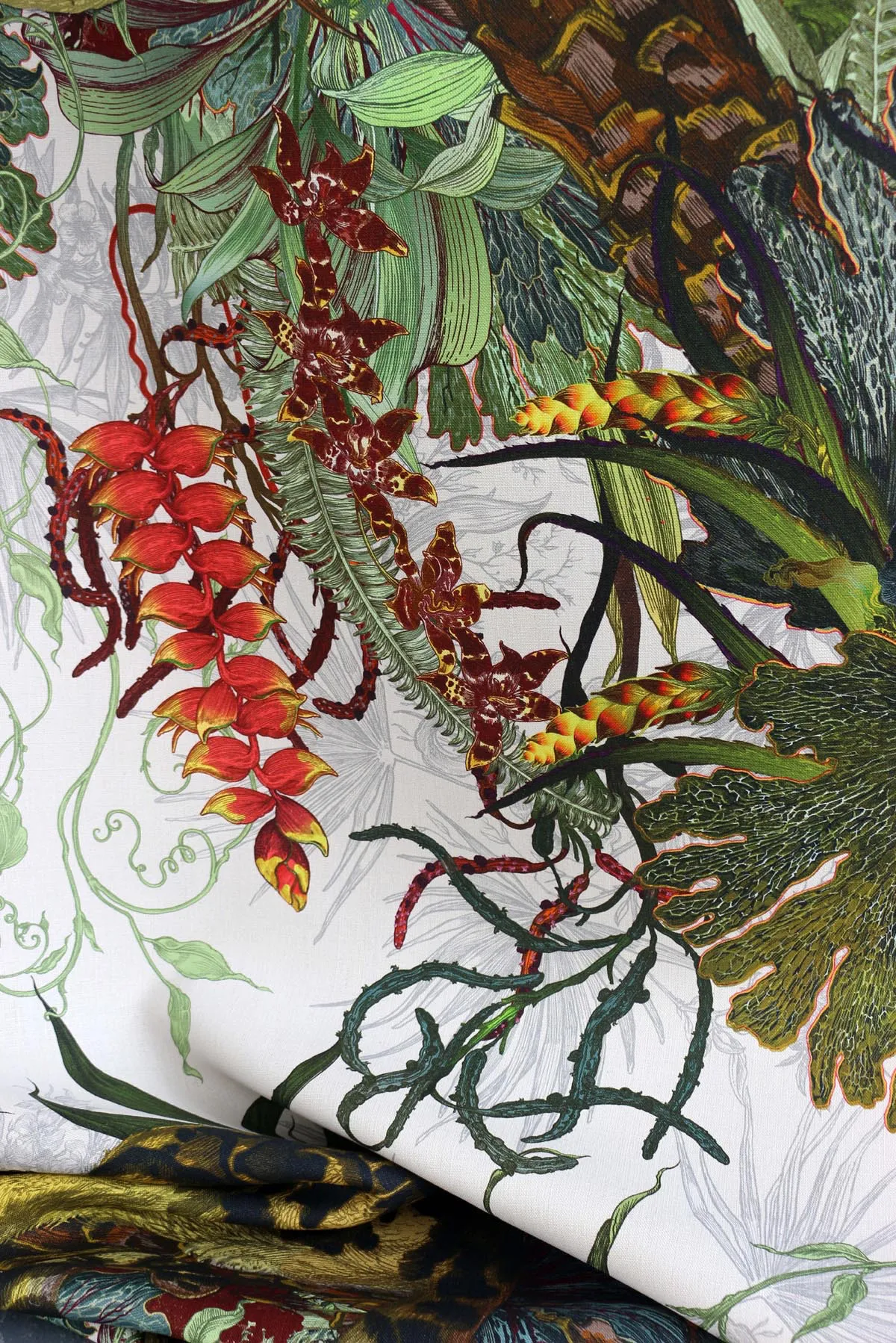 tropical clouded leopard fabric